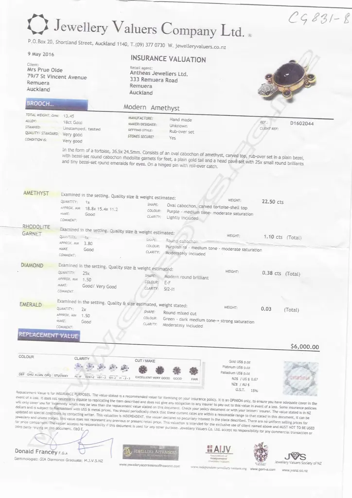 An 18ct gold and gemstone set tortoise brooch, Image 1++