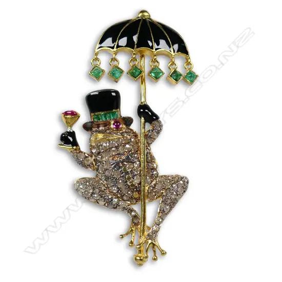 An antique style silver gilt figural brooch,