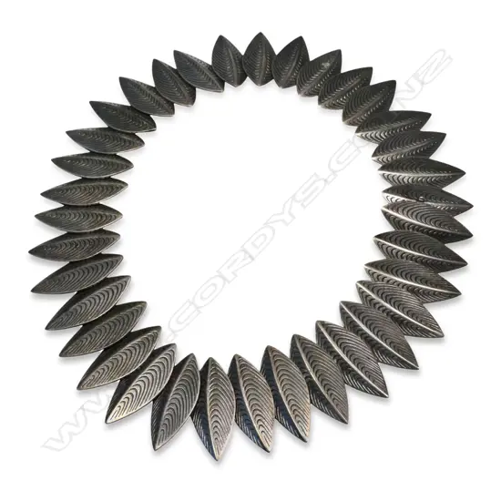 A c.1950 Anton Michelsen Denmark sterling silver leaf necklace,