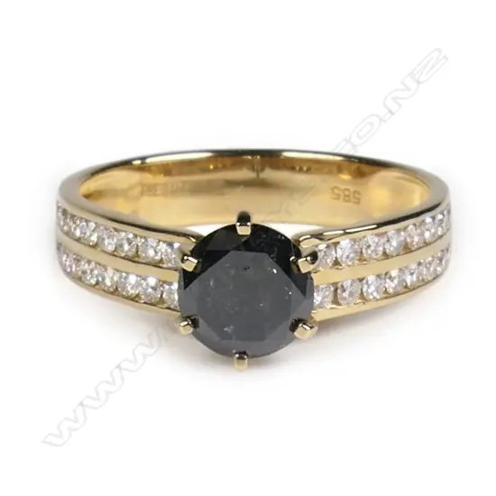 A 14ct gold diamond ring,