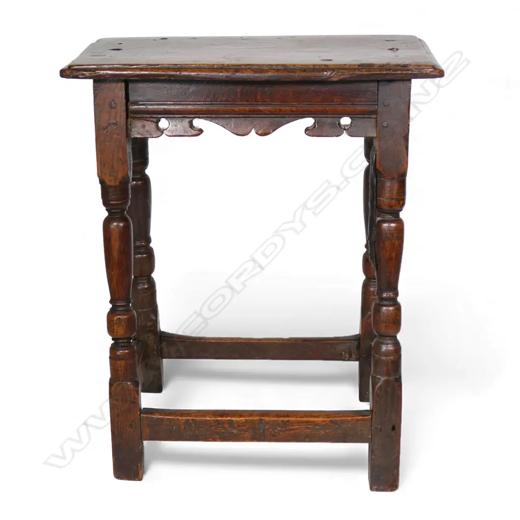 A 19thC country oak joint stool, Image 1++