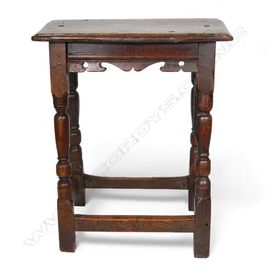 A 19thC country oak joint stool,