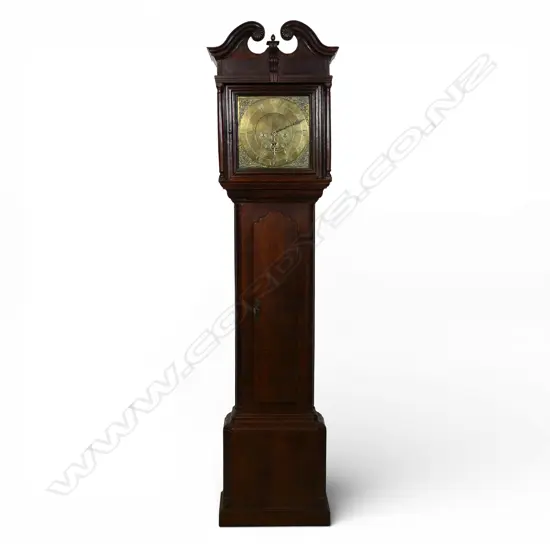 A 19thC oak long case clock,