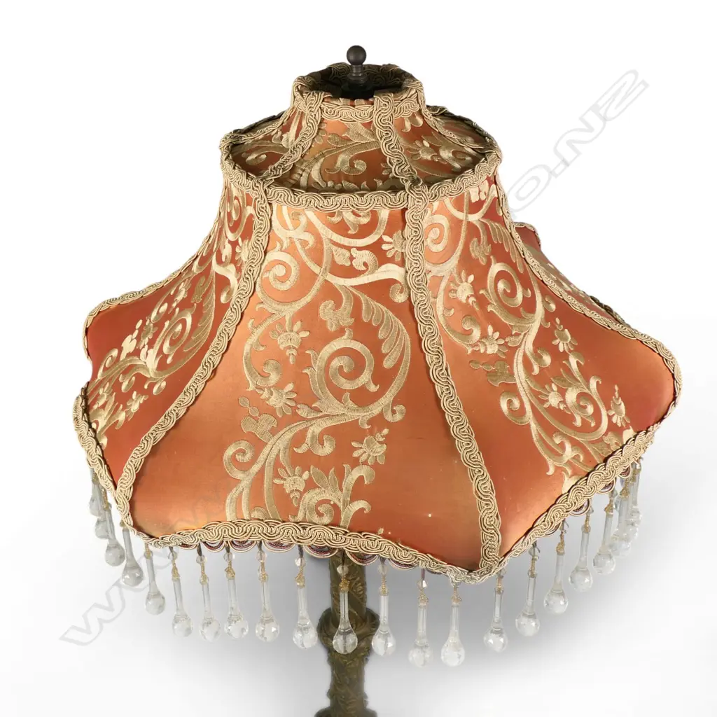 A 19thC brass French church candlestick converted to a lamp, Image 1++