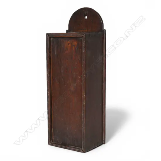 George III oak candle box,