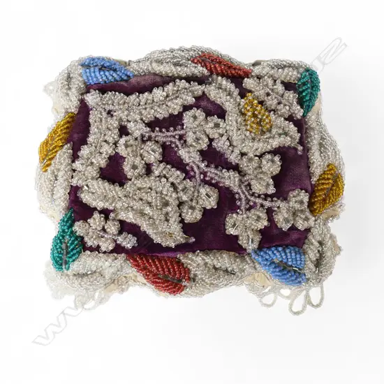 A 19thC Iroquois handmade beaded whimsy pin cushion,