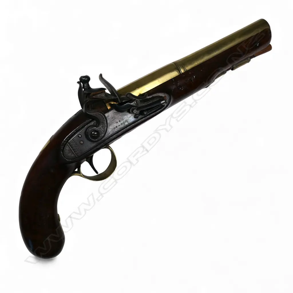 An early 19thC William Chance of London percussion large bore flint lock pistol, Image 1++