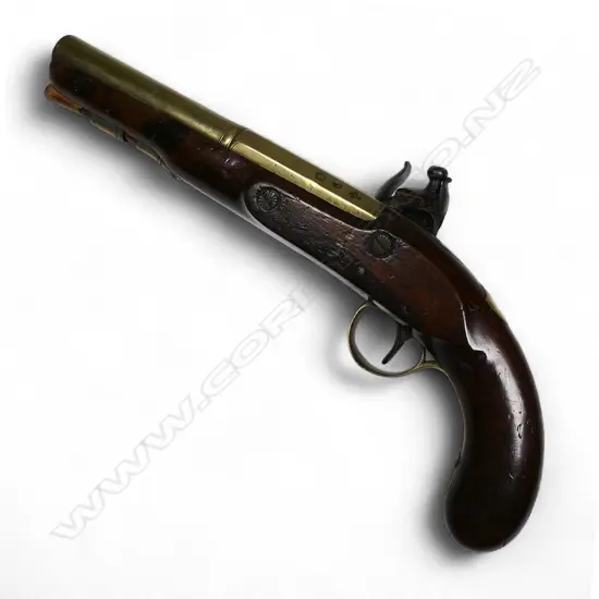 An early 19thC William Chance of London percussion large bore flint lock pistol,