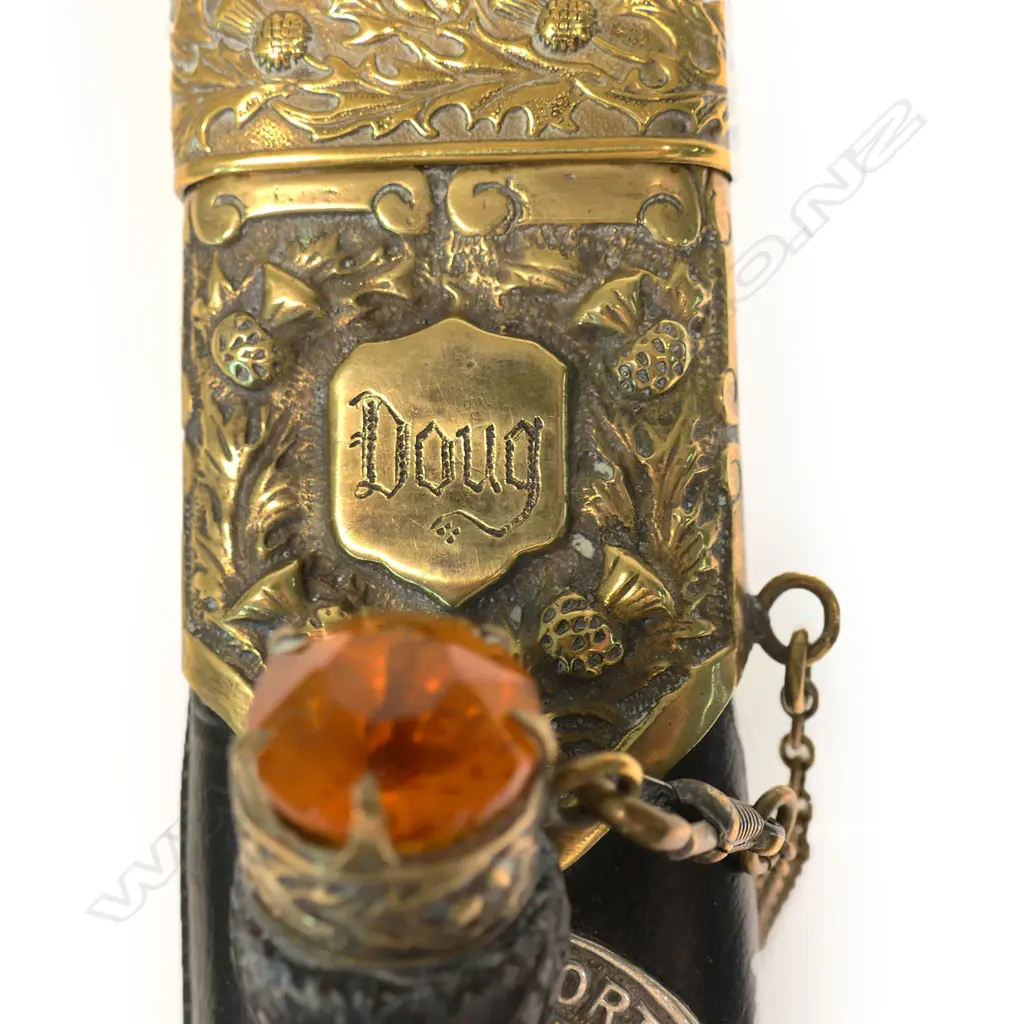 An early/mid 20thC Scottish dress Dirk with companion knife and fork, Image 1++