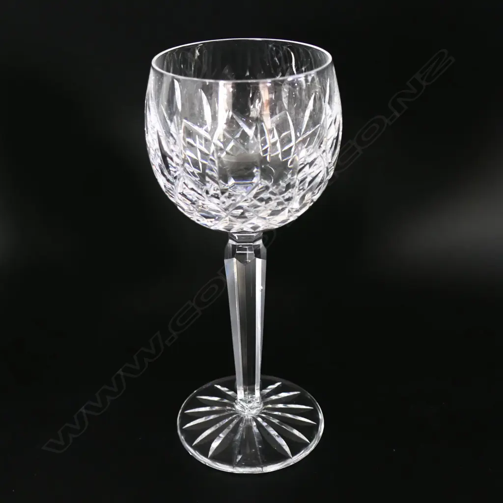 A set of seven Waterford crystal Lismore hock wine glasses Image 1++