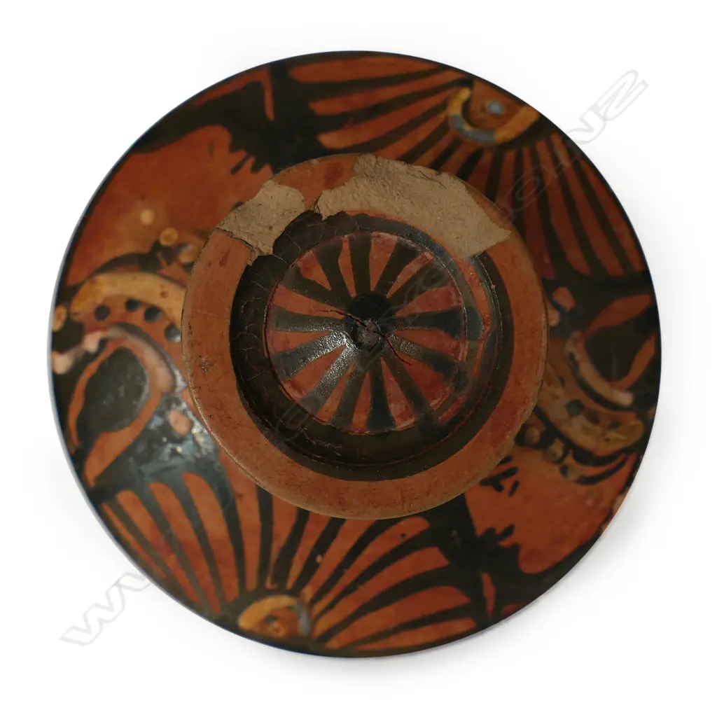 An Ancient Greek (reputedly) terracotta pottery lidded Lekanis/Pyxis. (lidded dish), Image 1++
