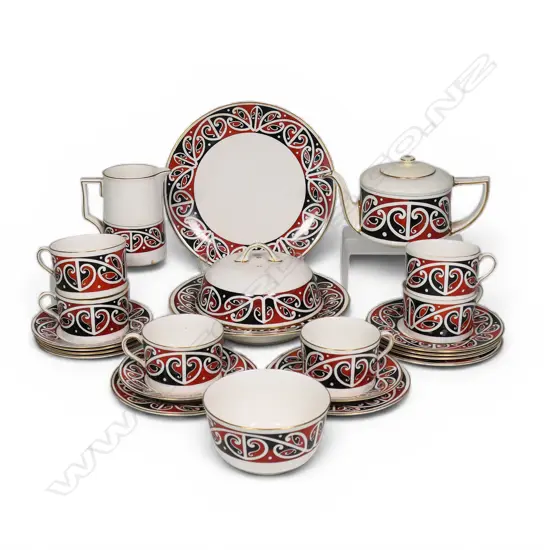 A Royal Doulton 'Māori Art' 23 piece tea service,
