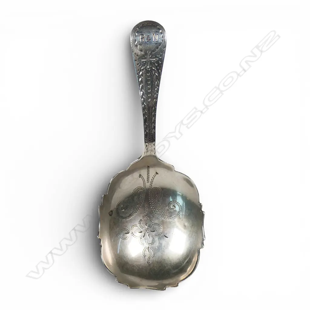 An early 19thC Regency silver tea caddy spoon, Image 1++
