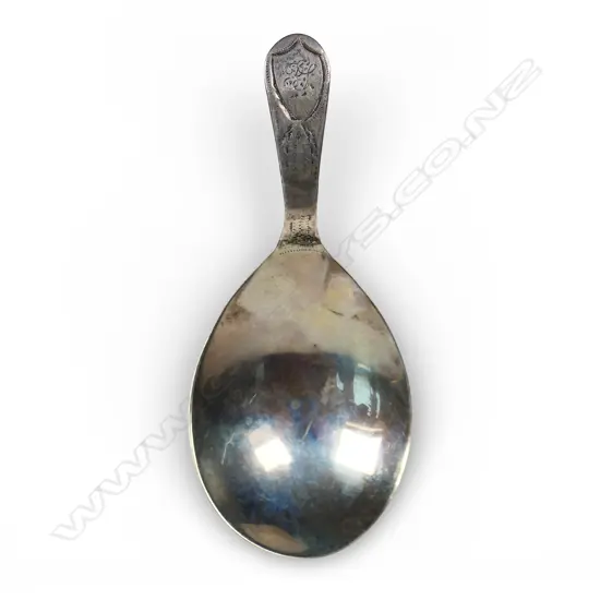 A George III silver tea caddy spoon,