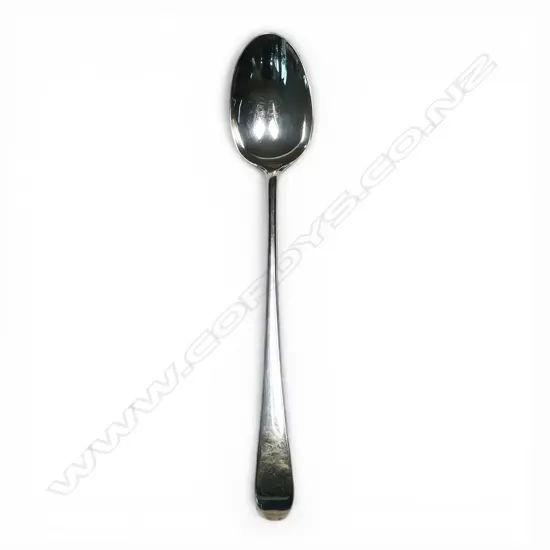 A George III silver pie spoon,