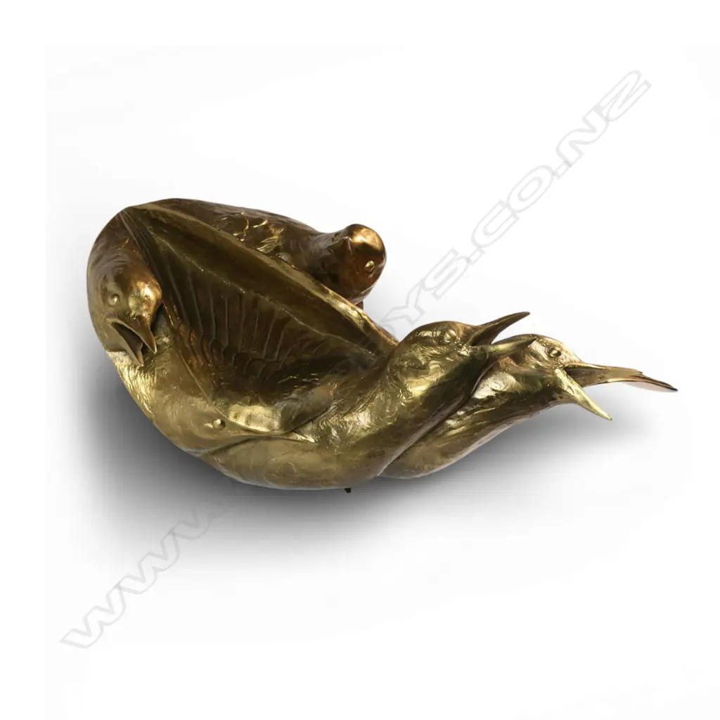 Katherine Rutecki cast brass sculpture 'Come', Image 1++