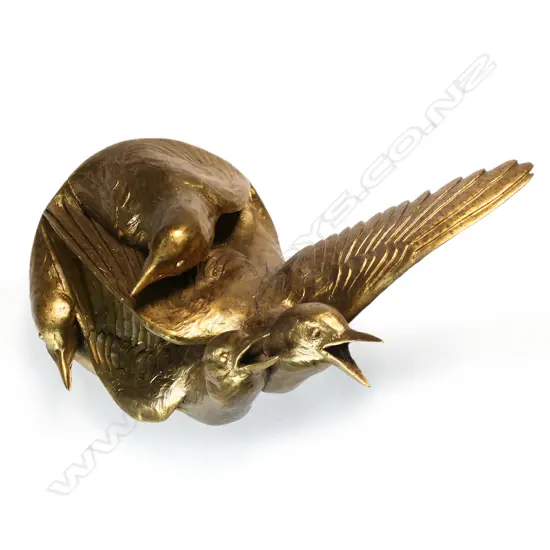 Katherine Rutecki cast brass sculpture 'Come',