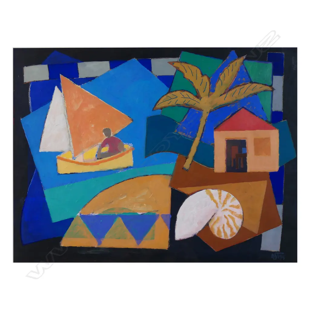 Bruce Treloar (NZ 1946-) 'Shoreline and Batch', Image 1++