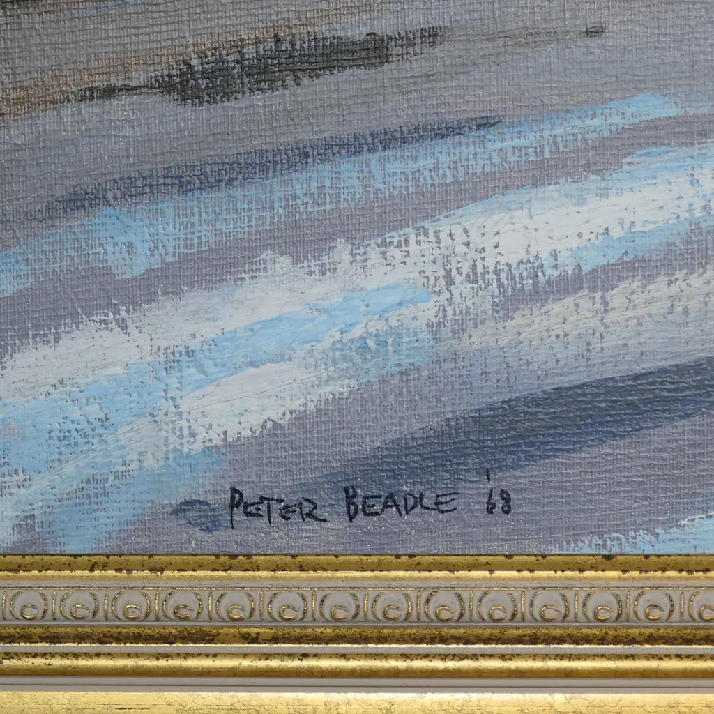 Peter Beadle (NZ 1933-2021) 'Landscape River and Mt Hooker in the Haast South Westland NZ', Image 1++