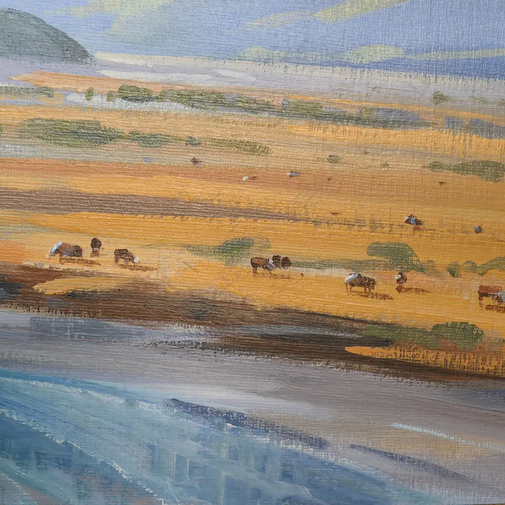 Peter Beadle (NZ 1933-2021) 'Landscape River and Mt Hooker in the Haast South Westland NZ', Image 1++