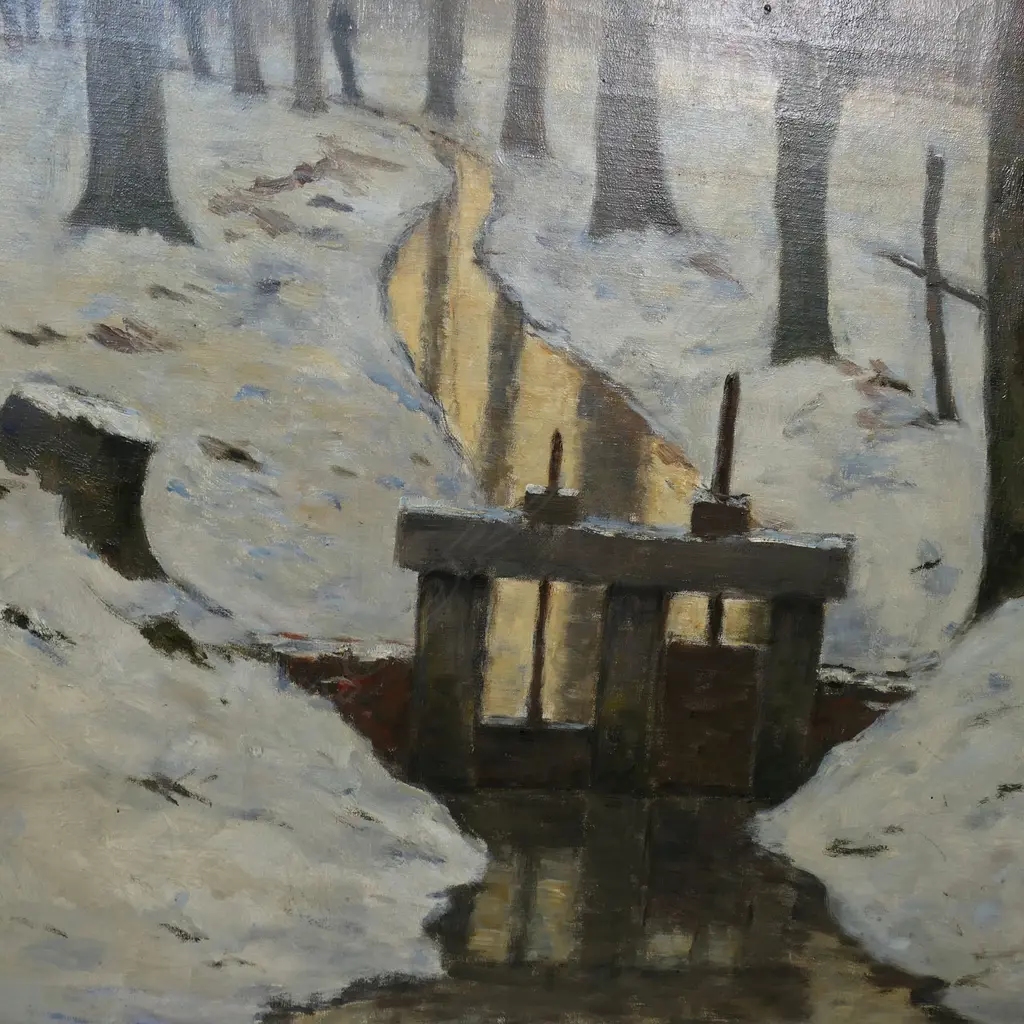 Jean-Francois Taelemans (Belgium 1851-1931) Trees in Snowy Landscape, Image 1++