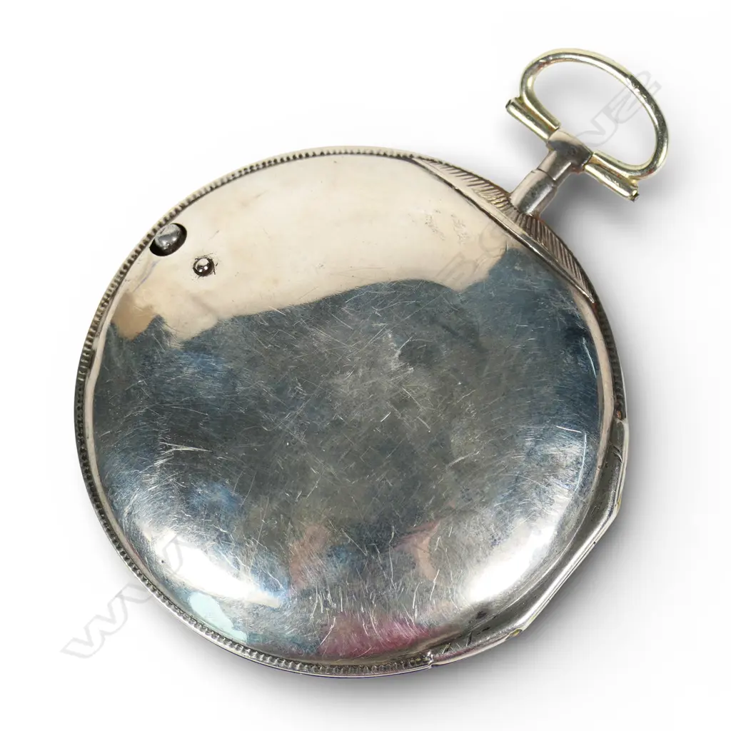 A large 19thC Continental silver consular pocket watch, Image 1++