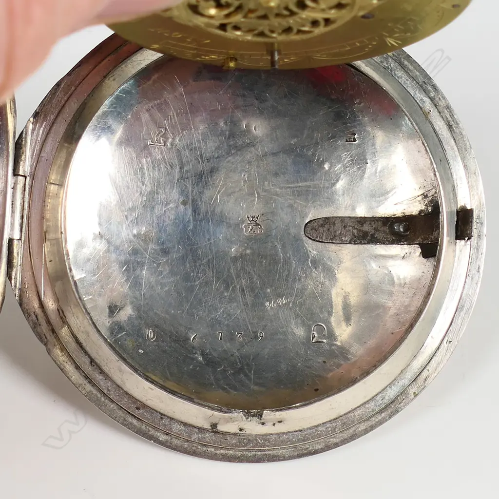 A large 19thC Continental silver consular pocket watch, Image 1++