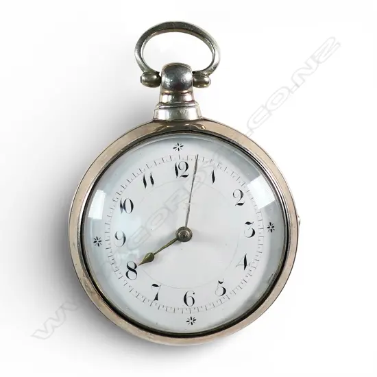 A Birmingham 1821 silver pair cased pocket watch,