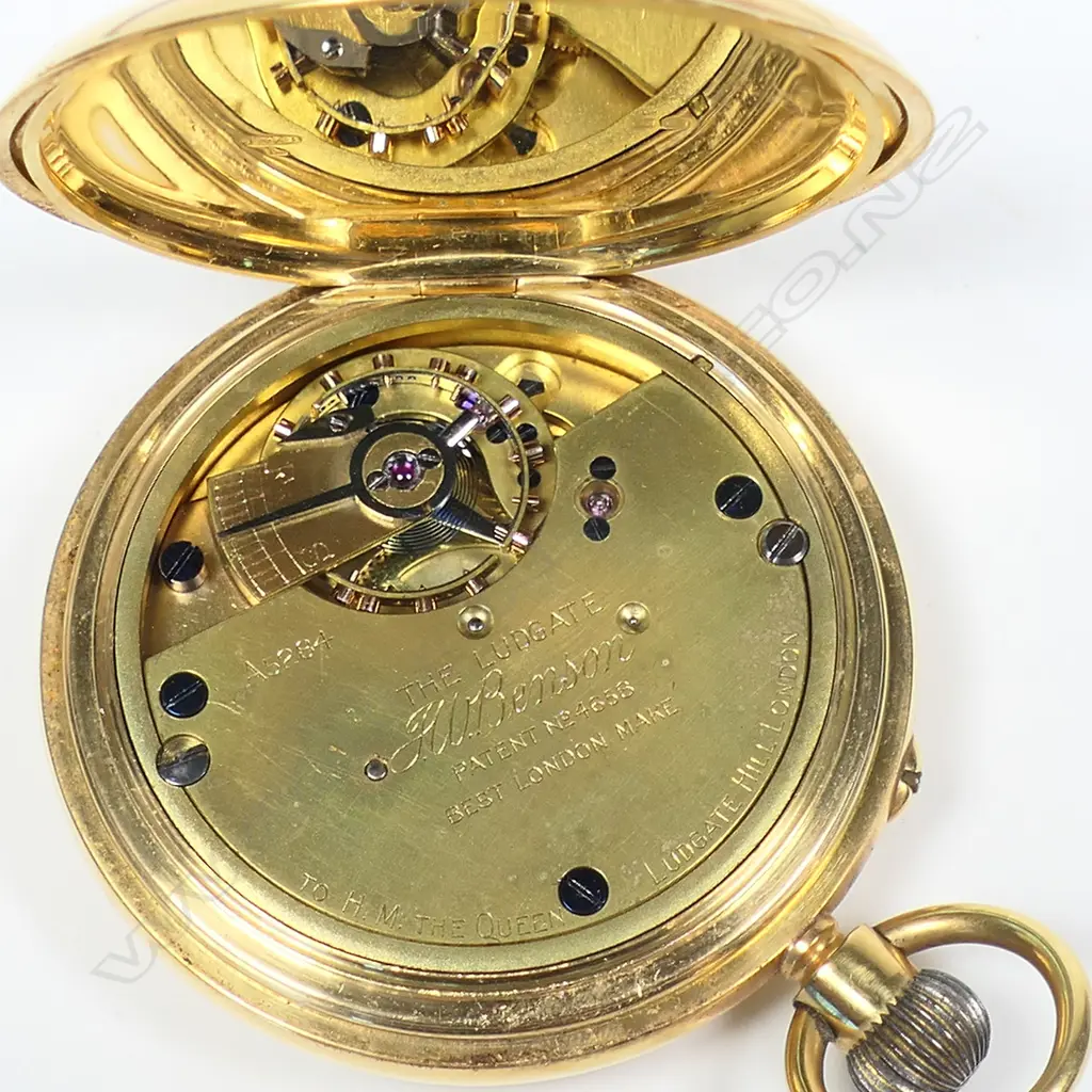 An early 1900s 18ct gold half hunter pocket watch, Image 1++
