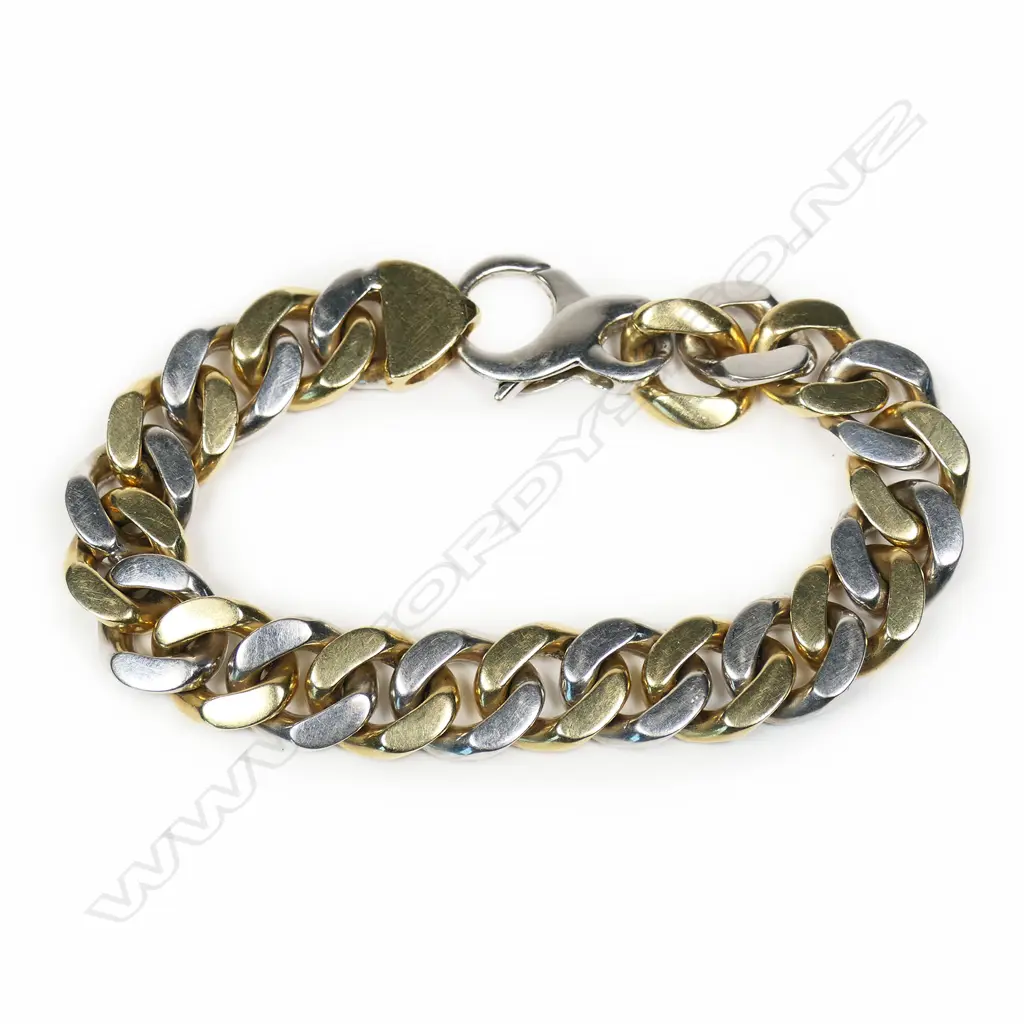 A substantial modern 14ct yellow and white gold heavy bracelet, Image 1++