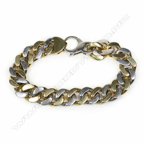 A substantial modern 14ct yellow and white gold heavy bracelet,