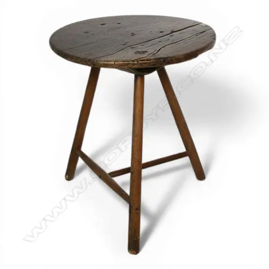 A George III country elm cricket table,