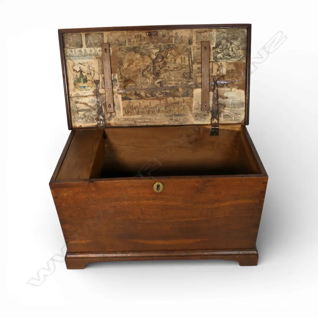 Victorian oak hinged lidded trunk, Image 1++