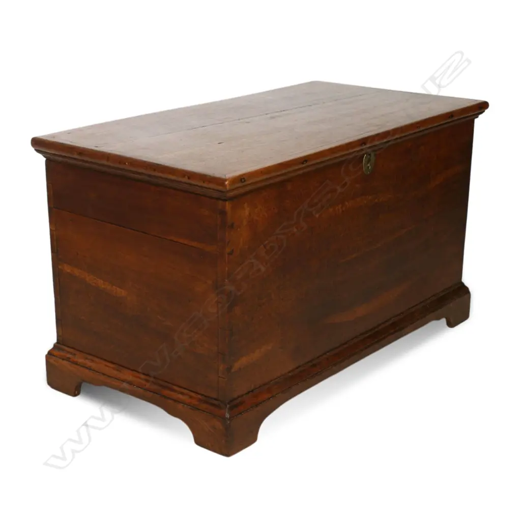 Victorian oak hinged lidded trunk, Image 1++