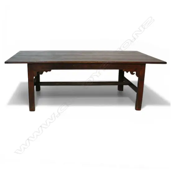 A good early George III country oak refectory dining table,