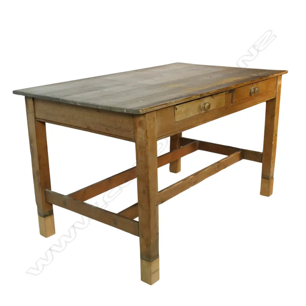 A 19thC pine tall refectory kitchen preparation table, Image 1++