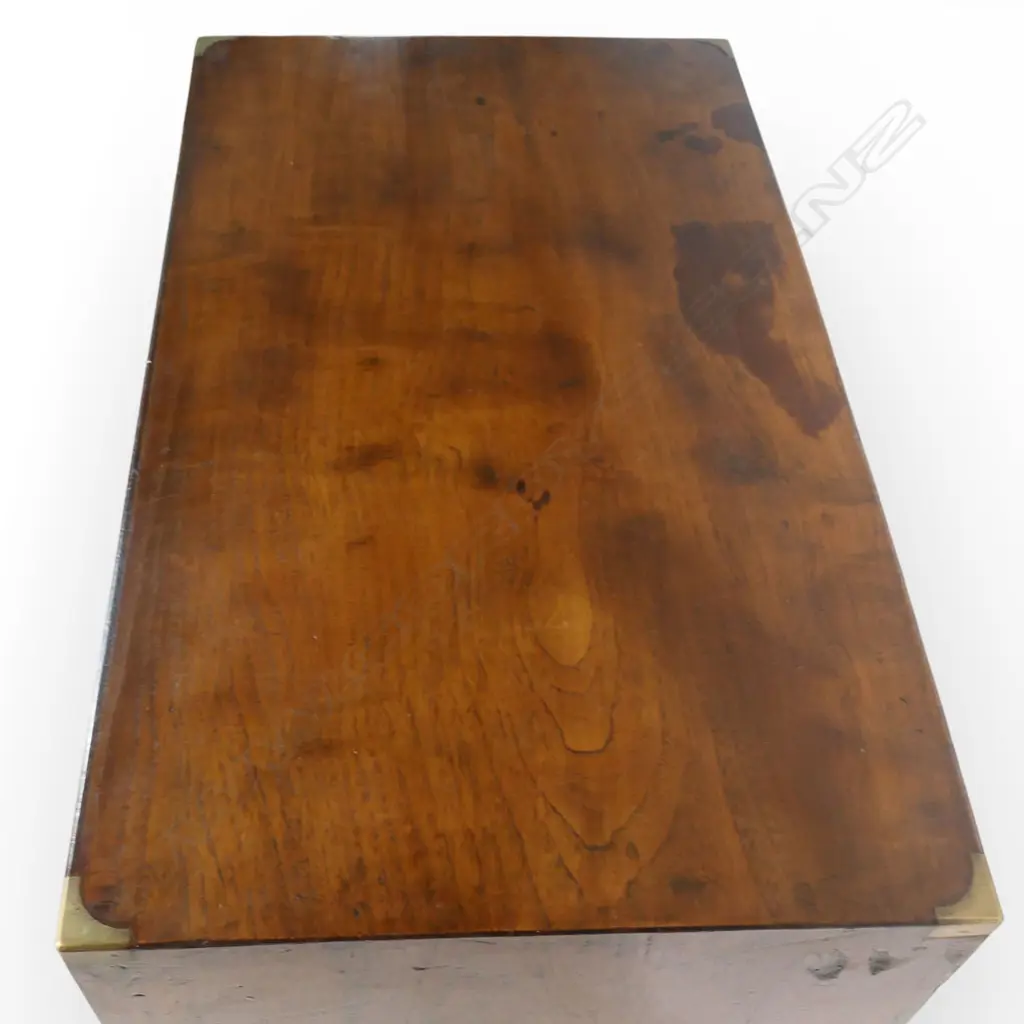 A good Victorian small proportion mahogany campaign chest, Image 1++