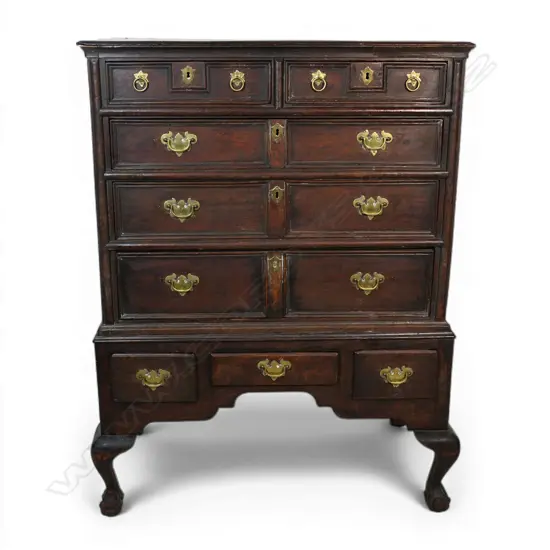 A George III or earlier chest on stand,