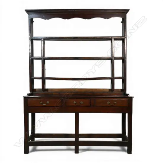 A George III country oak dresser,