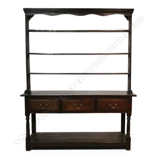 A 19thC country oak small proportion dresser,