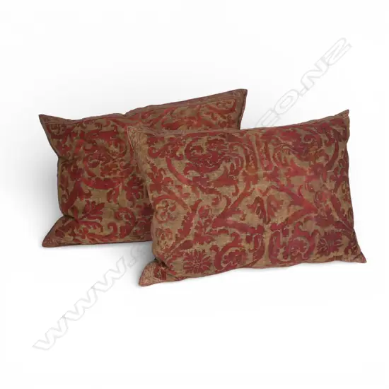 A pair of Fortuny fabric cushions,