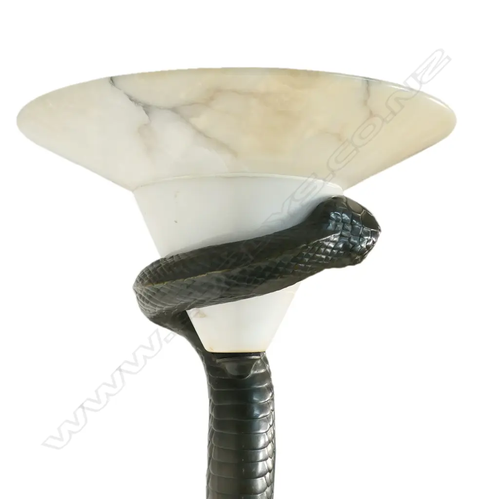 An Edgar Brandt patinated bronze floor lamp 'La Tentation', Image 1++