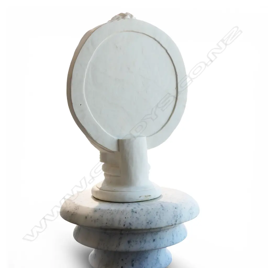 A large white marble bust of the Greek mythological figure Hypnos, Image 1++