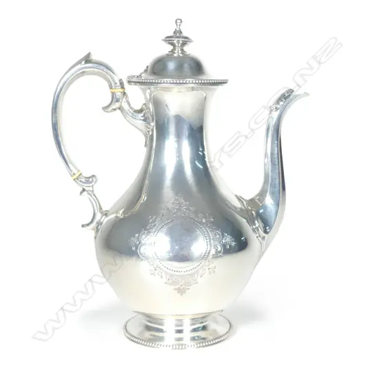 A Victorian silver coffee pot