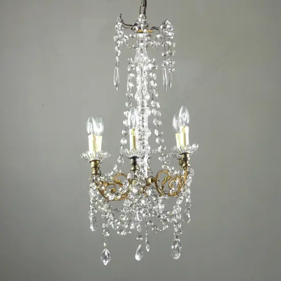 A vintage French crystal chandelier