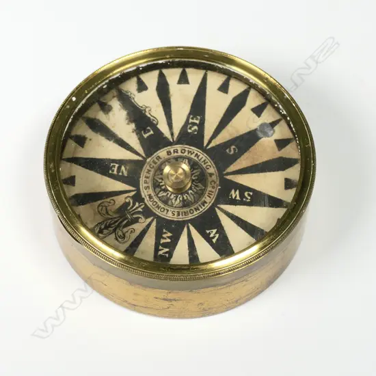 A lacquered brass 3-inch pocket compass