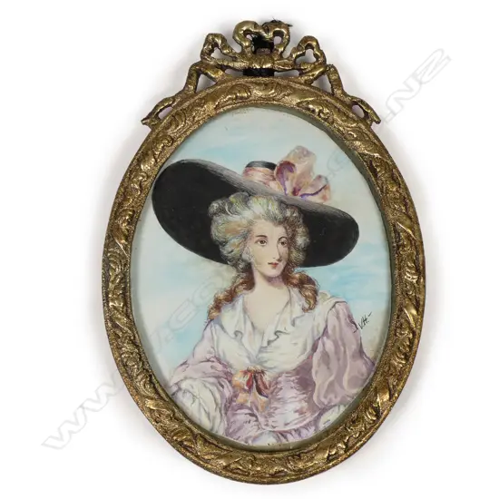 A hand painted portrait miniature