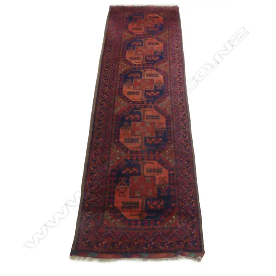 An old all wool hand-knotted Turkman runner