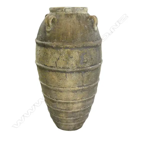 A large terracotta tall amphora jar