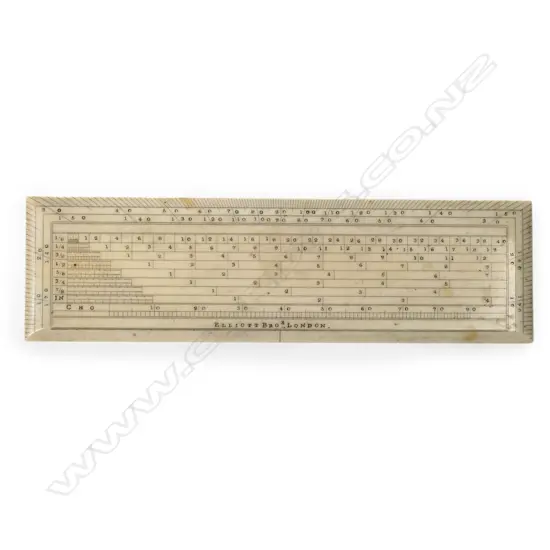 A mid-19thC ivory rectangular protractor